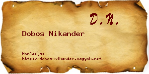 Dobos Nikander névjegykártya